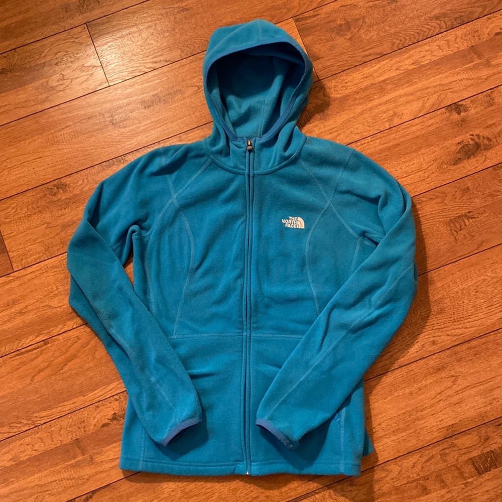 North Face Blue Fleece Hoodie Sweatshirt